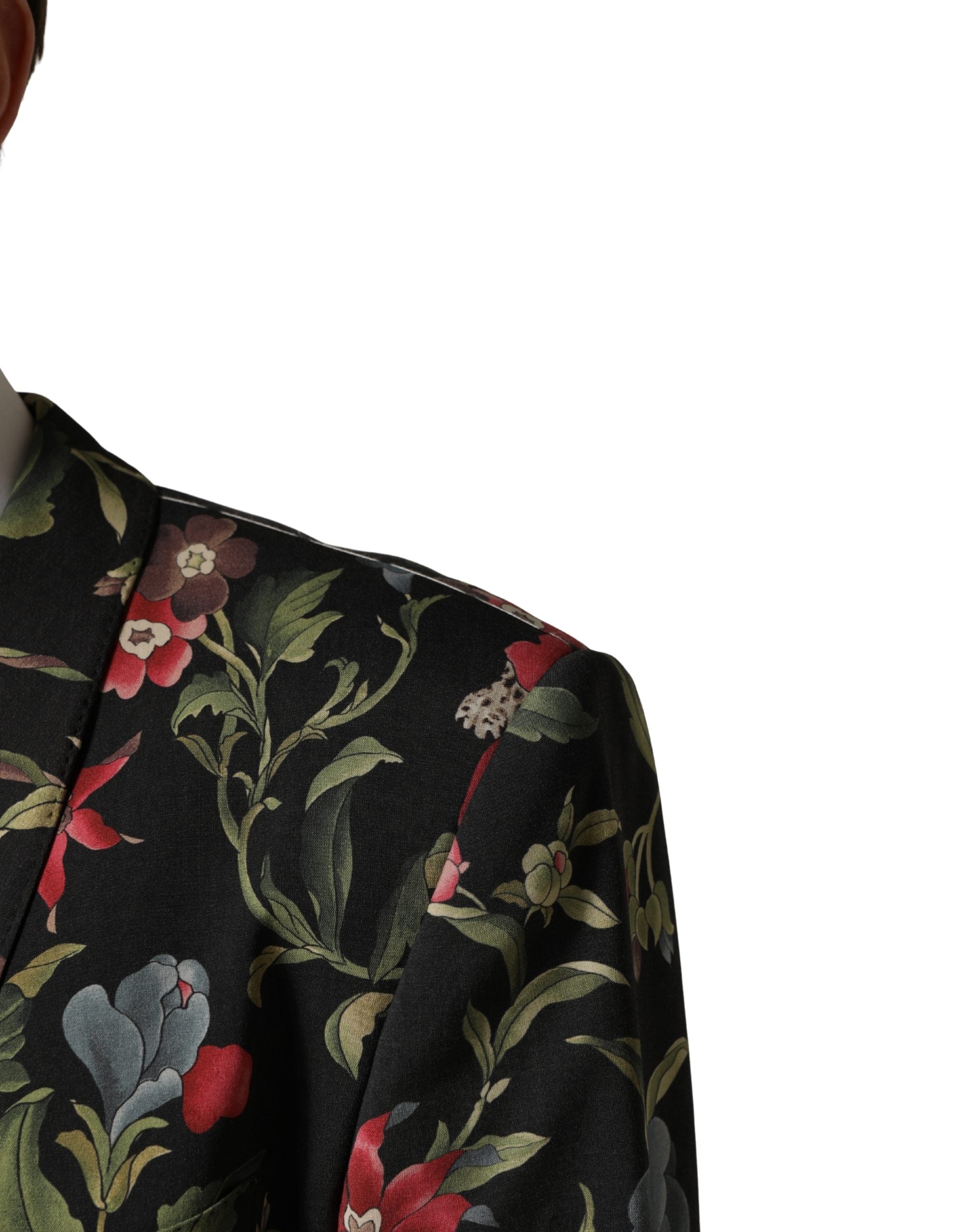 Dolce & Gabbana Multicolor Floral Leopard 1 Button Men Suit Men's Jacket