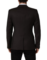 Dolce & Gabbana Dark Violet Wool Double Breasted Suit Men's Jacket
