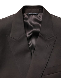 Dolce & Gabbana Dark Violet Wool Double Breasted Suit Men's Jacket