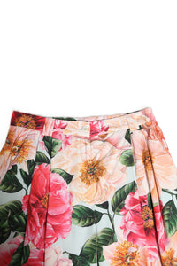 Dolce & Gabbana Multicolor Floral High Waist Cropped Women's Pants