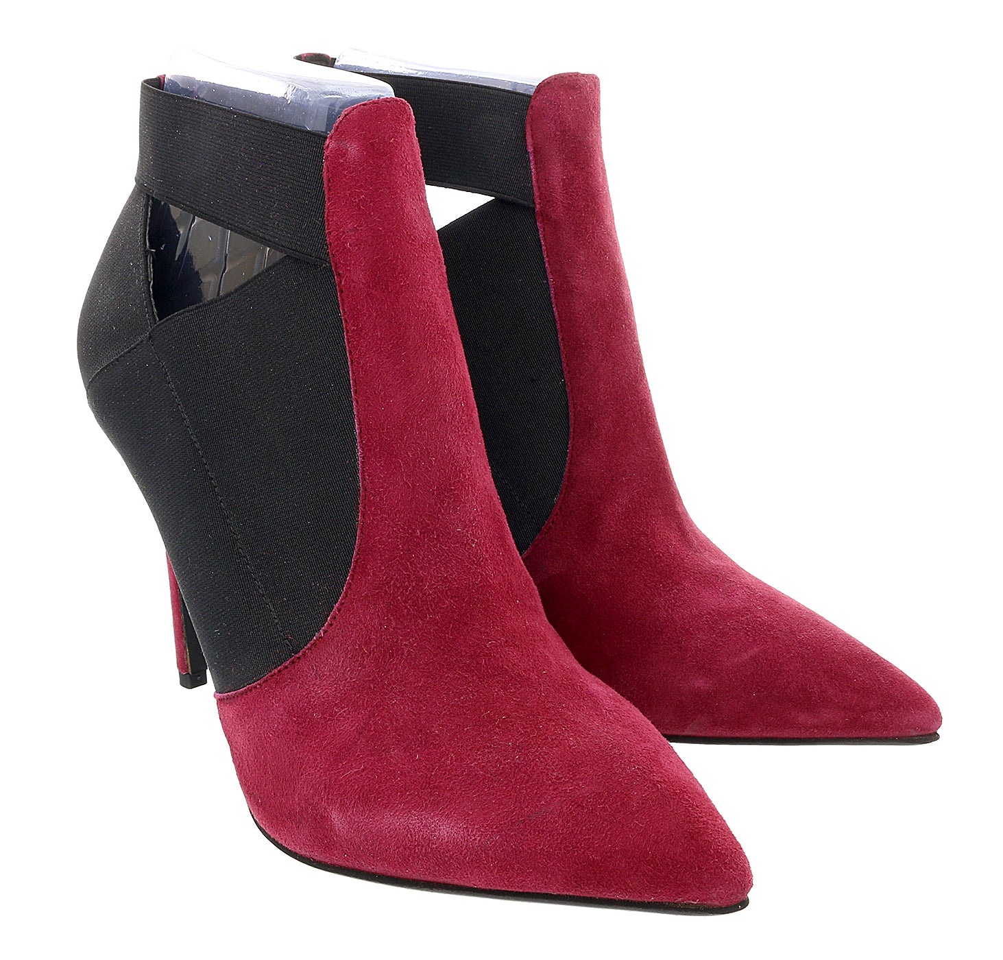 Daniela Fargion Suede Suede Cut Out High Heel Ankle Boots-