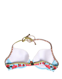 Dolce & Gabbana Multicolor Floral Print Halter Bikini Top Women's Swimwear