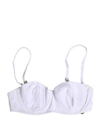 Dolce & Gabbana White Nylon Bikini Logo Plaque 2 Piece Women's Swimwear