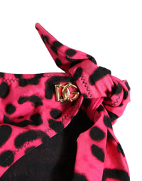 Dolce & Gabbana Pink Leopard Print Bikini Bottom Beachwear Women's Swimwear