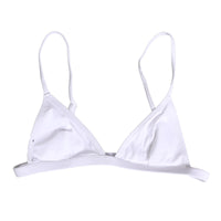 Dolce & Gabbana White Nylon Triangle Beachwear Bikini Top Women's Swimwear