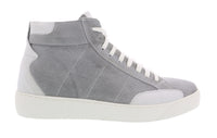 Daniela Fargion Grey Suede Suede Mid Top Distressed Leather Fashion Sneakers-