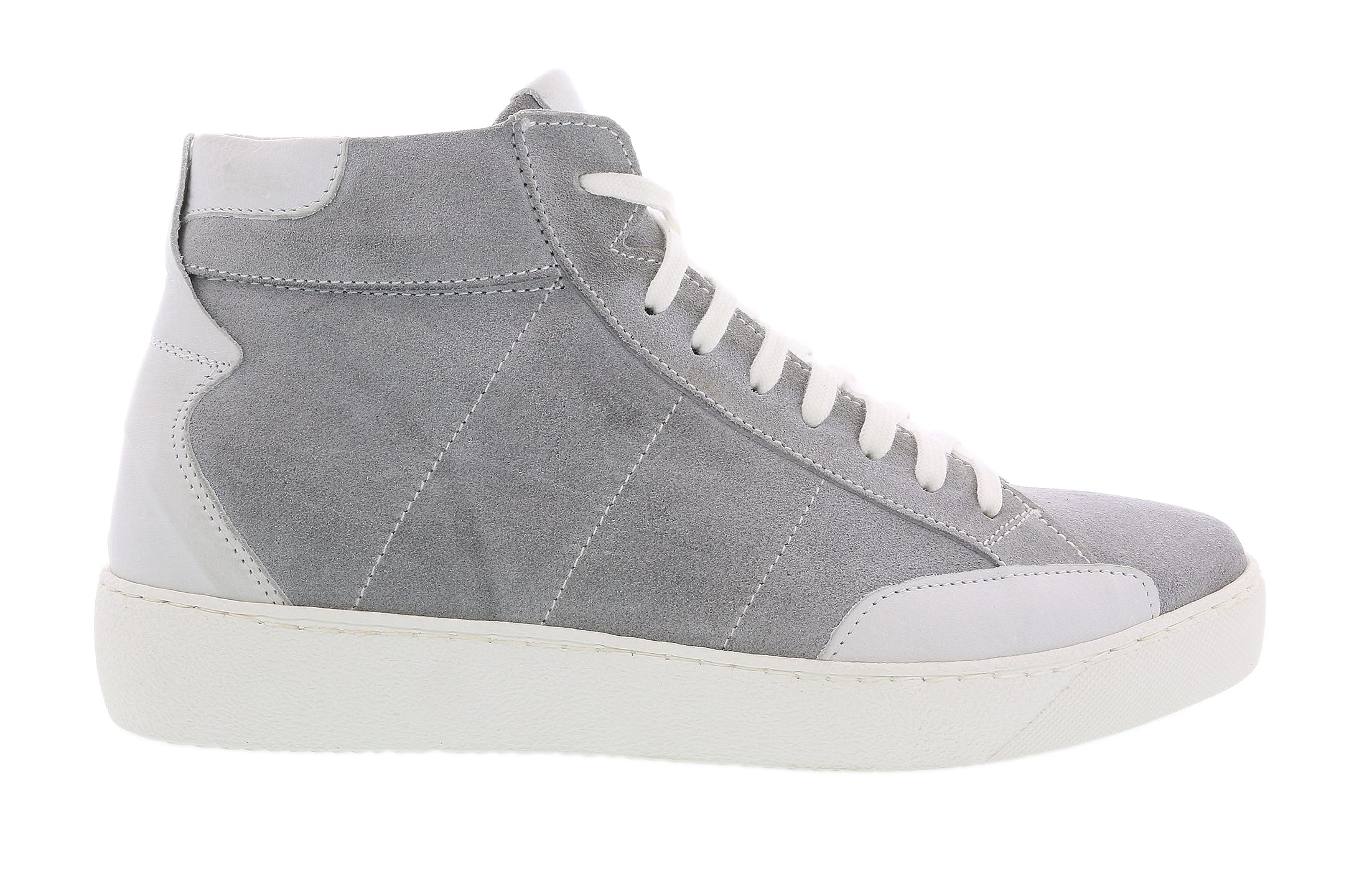 Daniela Fargion Grey Suede Suede Mid Top Distressed Leather Fashion Sneakers-