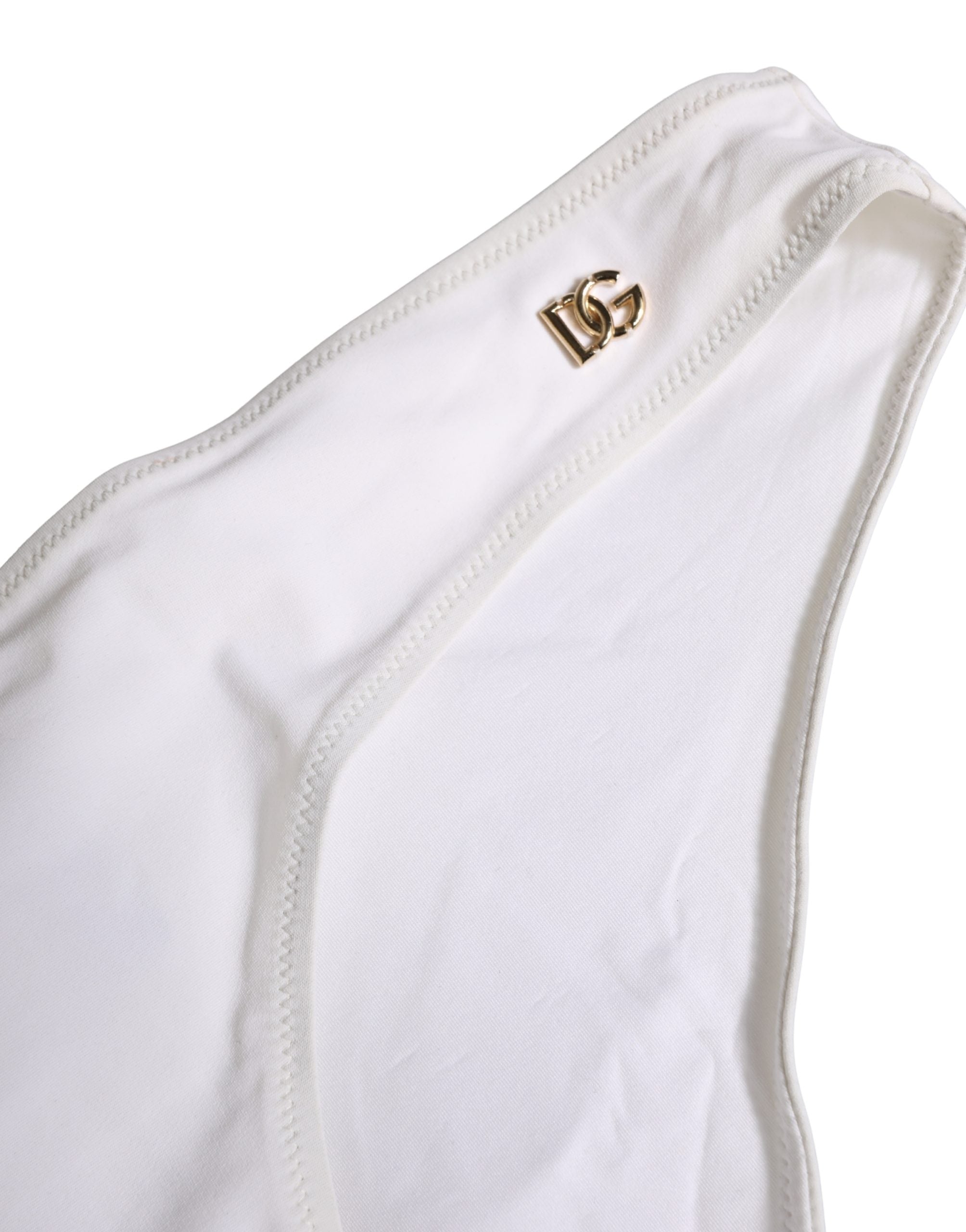 Dolce & Gabbana White DG Logo Plaque Bikini Bottom Women's Underwear