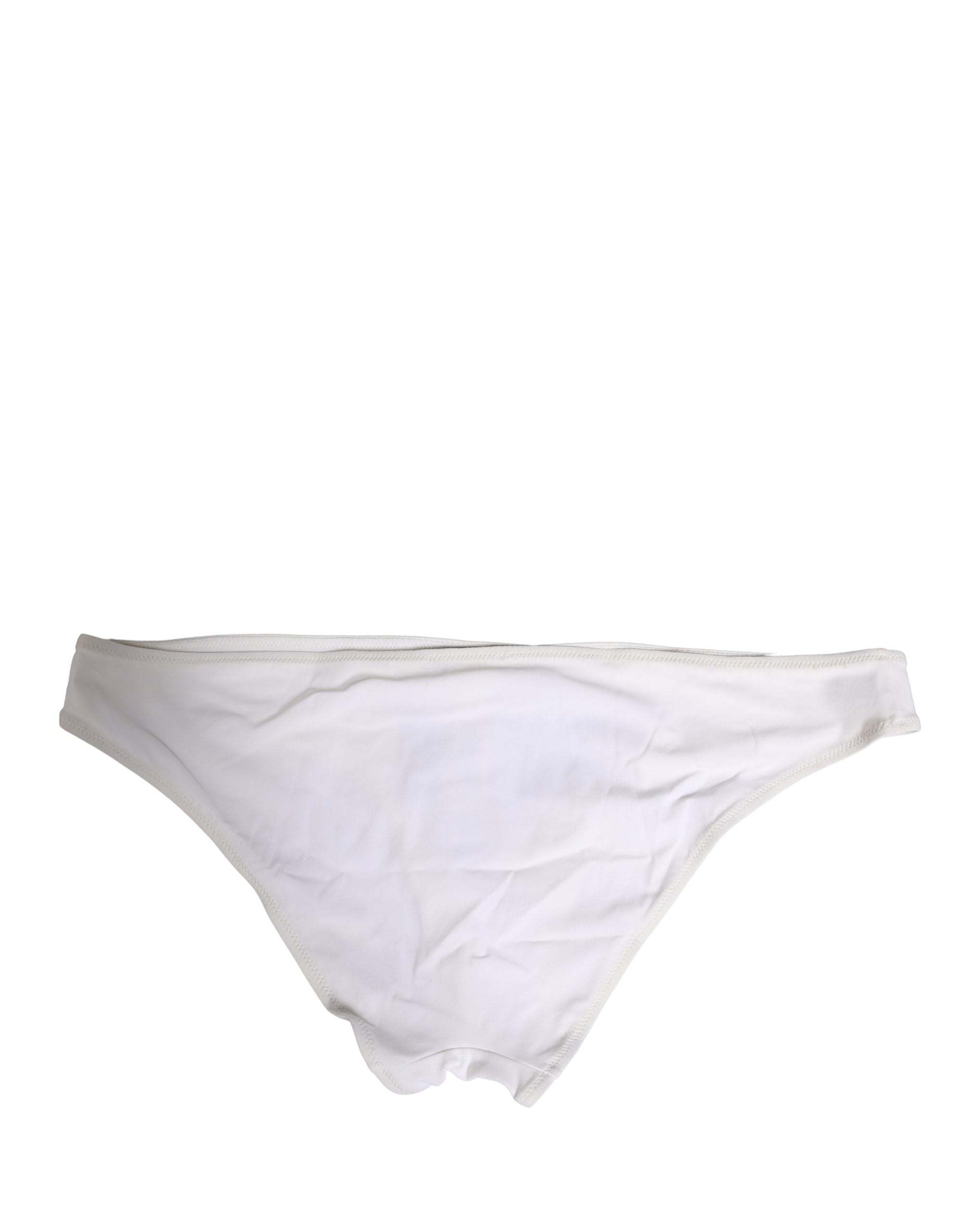 Dolce & Gabbana White DG Logo Plaque Bikini Bottom Women's Underwear