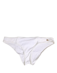 Dolce & Gabbana White DG Logo Plaque Bikini Bottom Women's Underwear