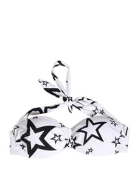 Dolce & Gabbana White Millennials Star Padded Bandeau Women's Underwear