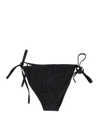 Dolce & Gabbana Black Tie-Side Bikini Bottom Swimsuit Women's Swimwear