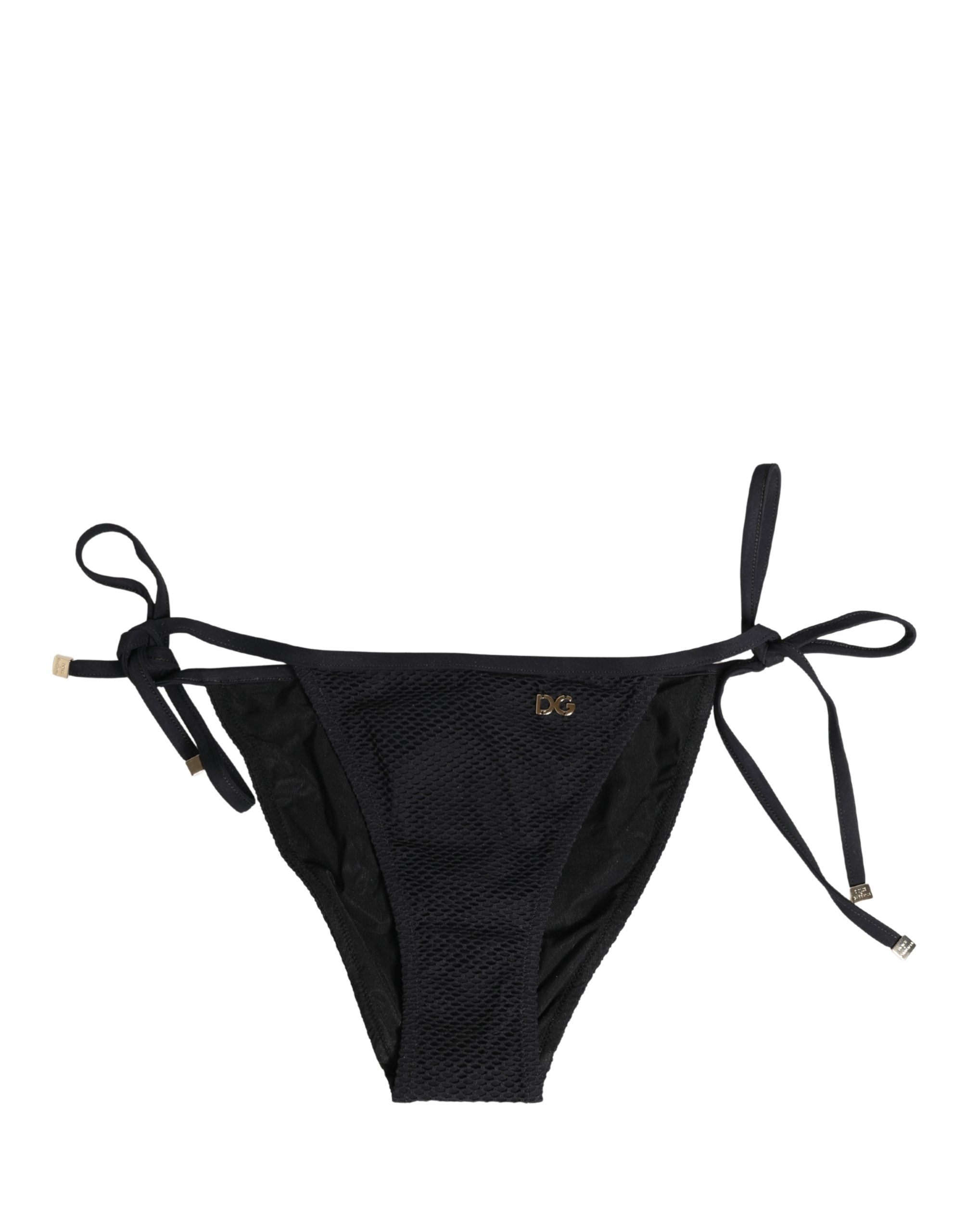 Dolce & Gabbana Black Tie-Side Bikini Bottom Swimsuit Women's Swimwear