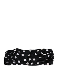 Dolce & Gabbana Black White Polka Dot Bandeau Beachwear Women's Swimwear