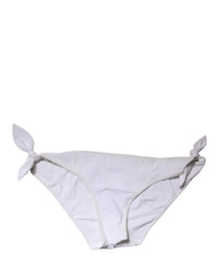 Dolce & Gabbana White Side-Tie Bikini Bottom Swimsuit Women's Swimwear