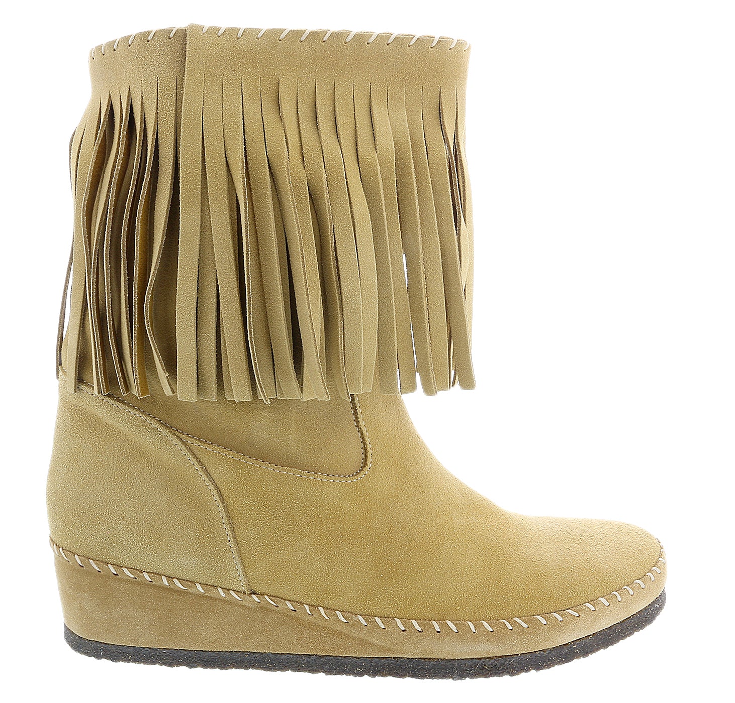 Daniela Fargion Dark Brown Suede Suede Mid Calf Low Wedge Heel Boots-