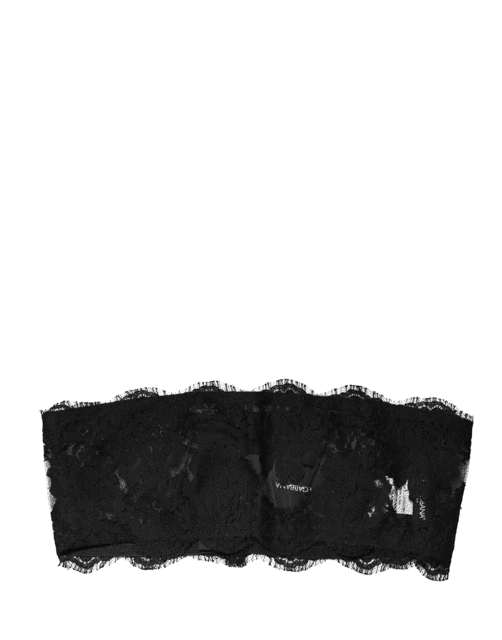 Dolce & Gabbana Dolce & Gabbana Black Lace Bandeau Bra Tube Top Women's Underwear