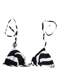 Dolce & Gabbana Black White Zebra Bikini Top Bottom Women's Swimwear
