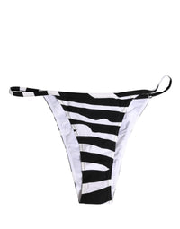 Dolce & Gabbana Black White Zebra Bikini Top Bottom Women's Swimwear