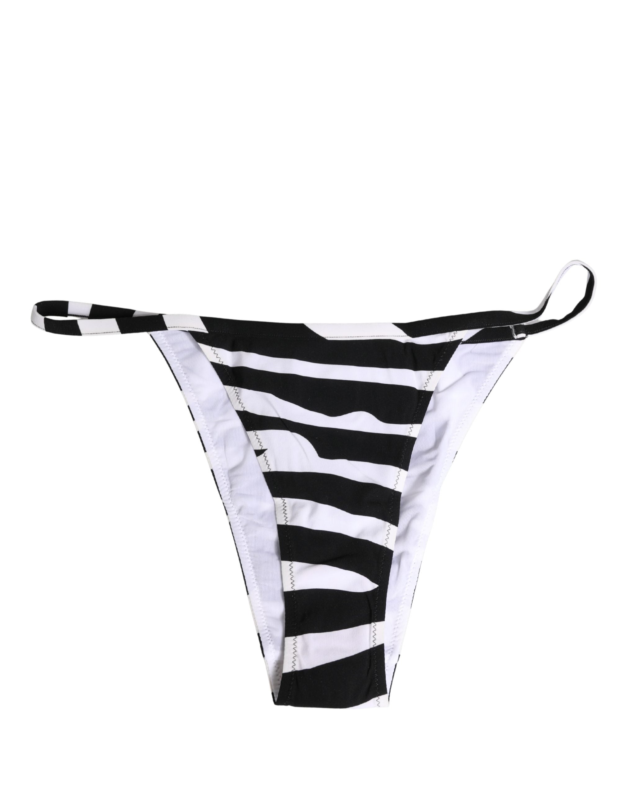 Dolce & Gabbana Black White Zebra Bikini Top Bottom Women's Swimwear
