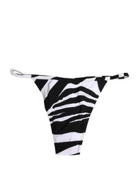 Dolce & Gabbana Black White Zebra Bikini Top Bottom Women's Swimwear