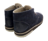 DANIELA FARGION Blue Leather Suede Ankle Boots-