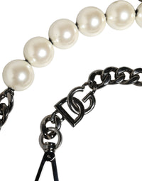 Dolce & Gabbana Dolce & Gabbana White Leather Silver Chain Bag Accessory Shoulder Women's Strap