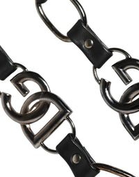 Dolce & Gabbana Dolce & Gabbana Black Leather Silver Chain Bag Accessory Shoulder Women's Strap
