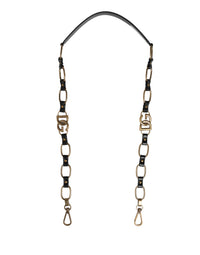 Dolce & Gabbana Dolce & Gabbana Black Leather Gold Chain Bag Accessory Shoulder Women's Strap