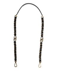 Dolce & Gabbana Dolce & Gabbana Black Leather Gold Chain Bag Accessory Shoulder Women's Strap
