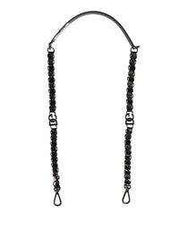 Dolce & Gabbana Black Leather Silver Chain Bag Accessory Shoulder Women's Strap