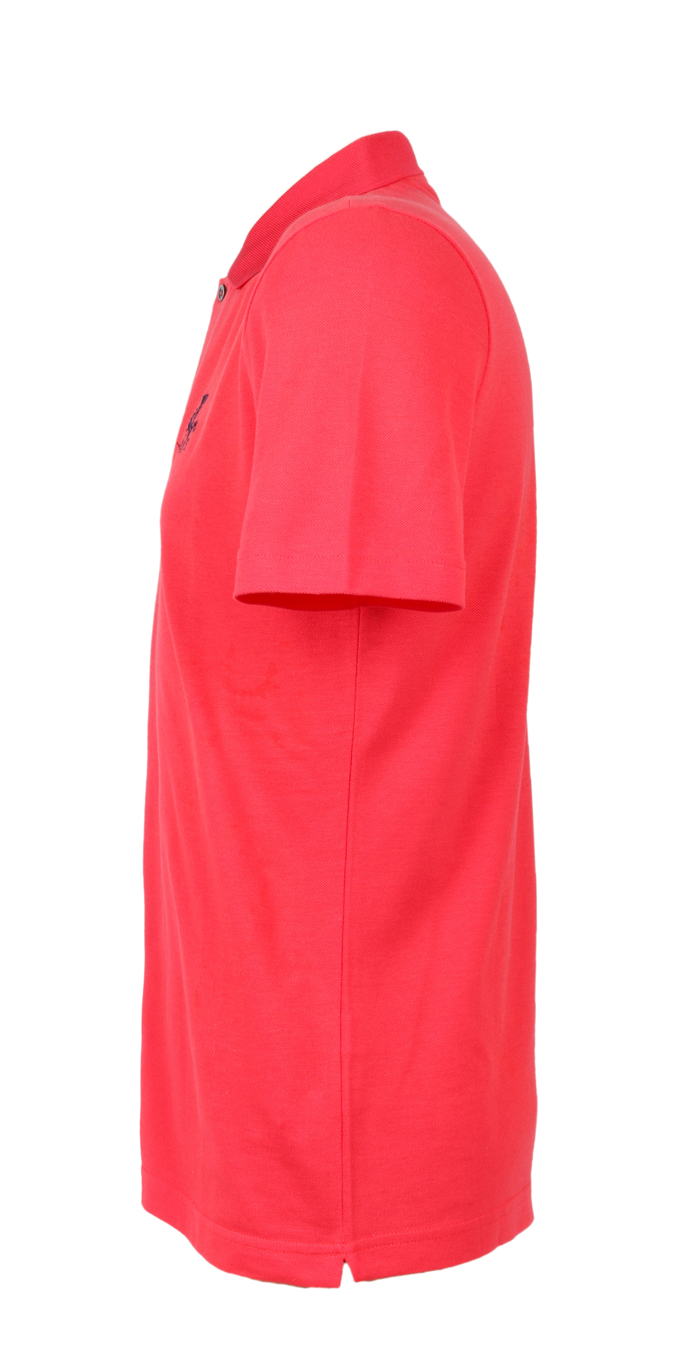 Piacenza Pure Cotton Bright Red Short Sleeve Polo Shirt-S