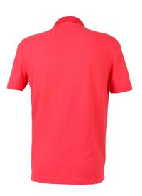 Piacenza Pure Cotton Bright Red Short Sleeve Polo Shirt-S