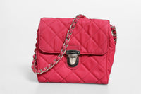 Prada Prada Pink Quilted Tessuto Impuntu Nylon Flap Crossbody Women's Bag (Authentic Pre-Loved)