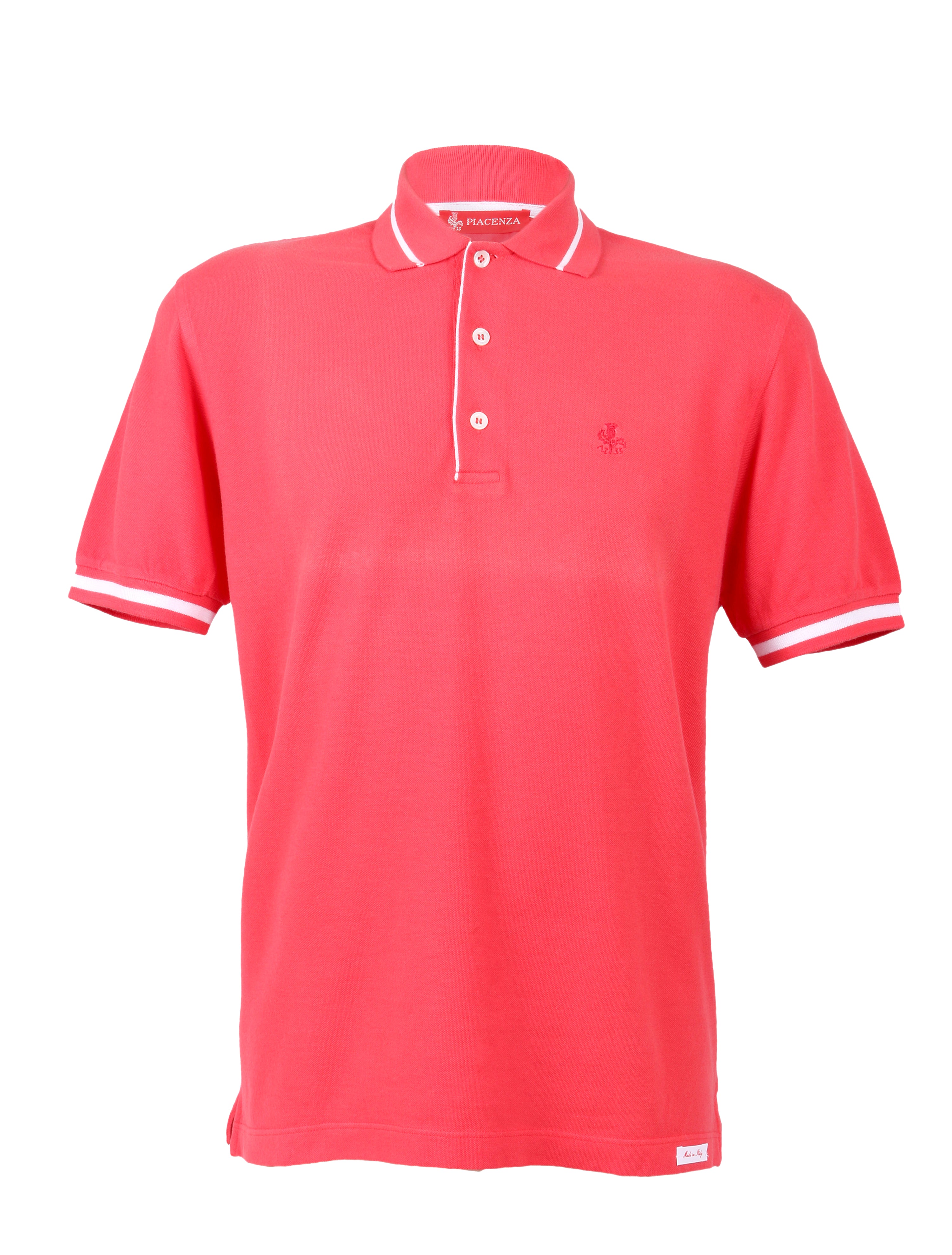 Piacenza Pure Cotton Red Short Sleeve Polo Shirt-XS