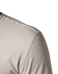 Dolce & Gabbana White Long Sleeves Henley Pullover Men's Sweater