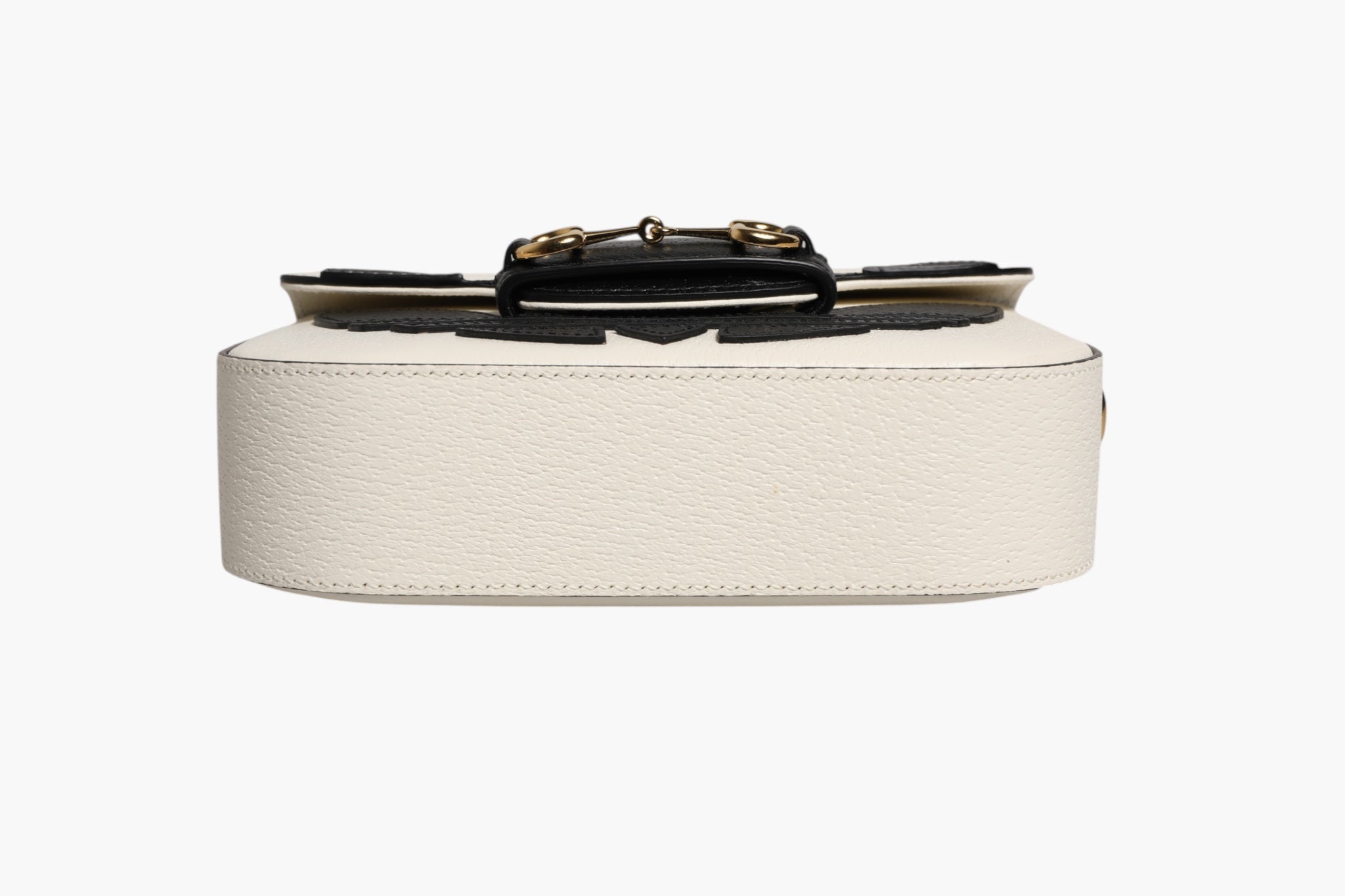 Gucci Gucci x Adidas Horsebit 1955 White Black Calfskin Leather Shoulder Women's Bag (Authentic Pre-Loved)