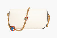 Gucci Gucci x Adidas Horsebit 1955 White Black Calfskin Leather Shoulder Women's Bag (Authentic Pre-Loved)