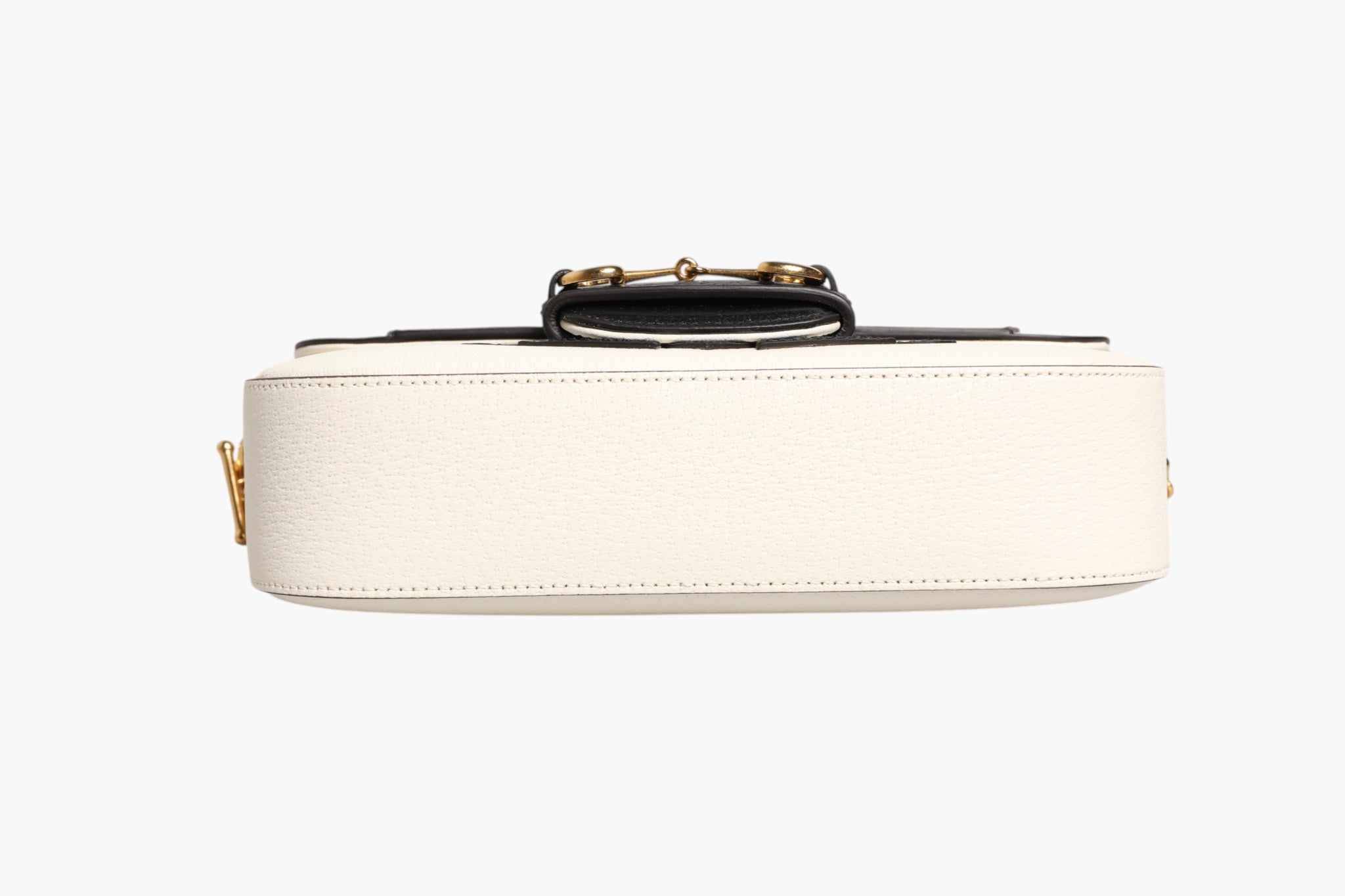 Gucci Gucci x Adidas Horsebit 1955 White Black Calfskin Leather Shoulder Women's Bag (Authentic Pre-Loved)