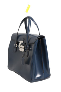 Gucci Gucci Blue Smooth Leather Lady Lock Shouler Women's Bag (Authentic Pre-Loved)