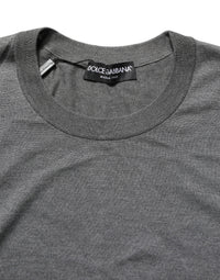 Dolce & Gabbana Gray Long Sleeves Crew Neck Pullover Men's Sweater