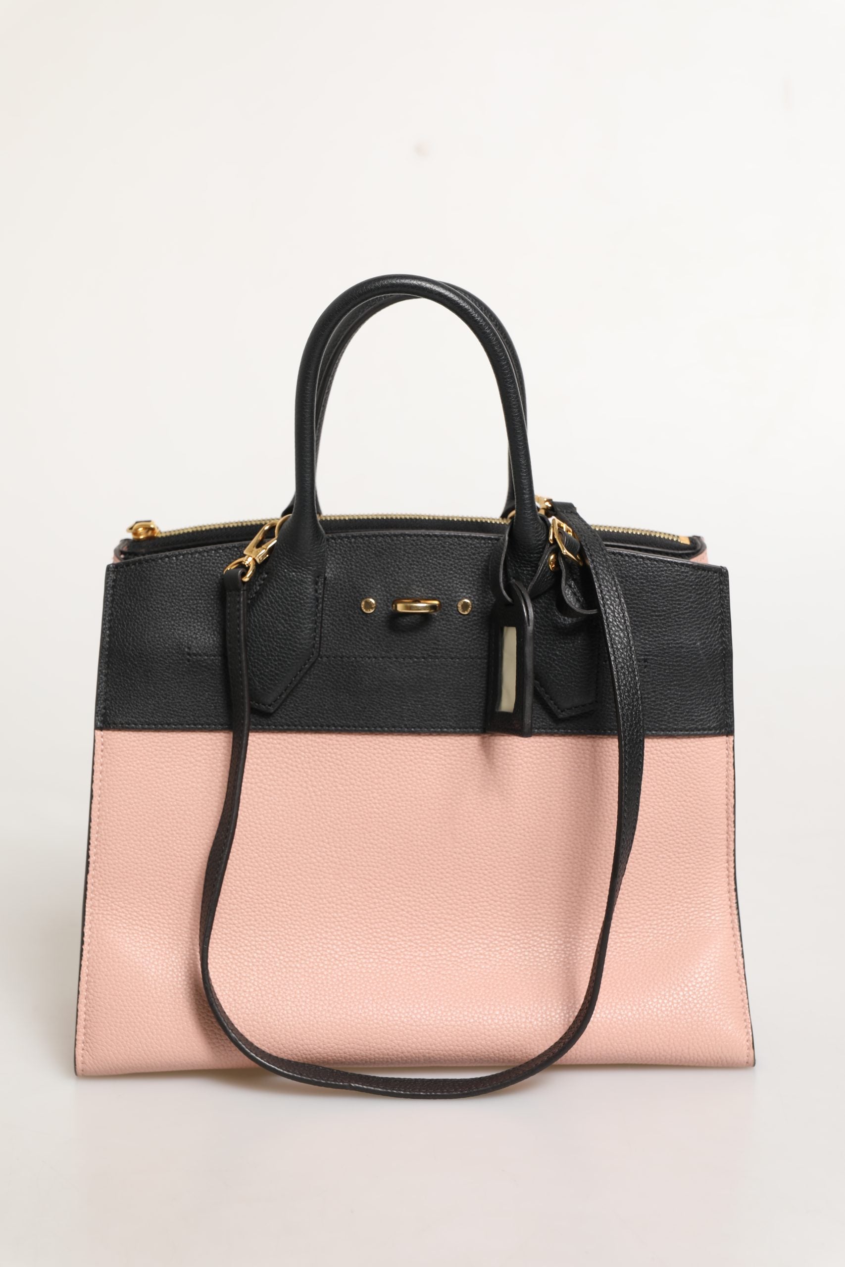 Louis Vuitton Pink and Black Leather City Steamer Leather Women's Handbag (Pre-Loved)