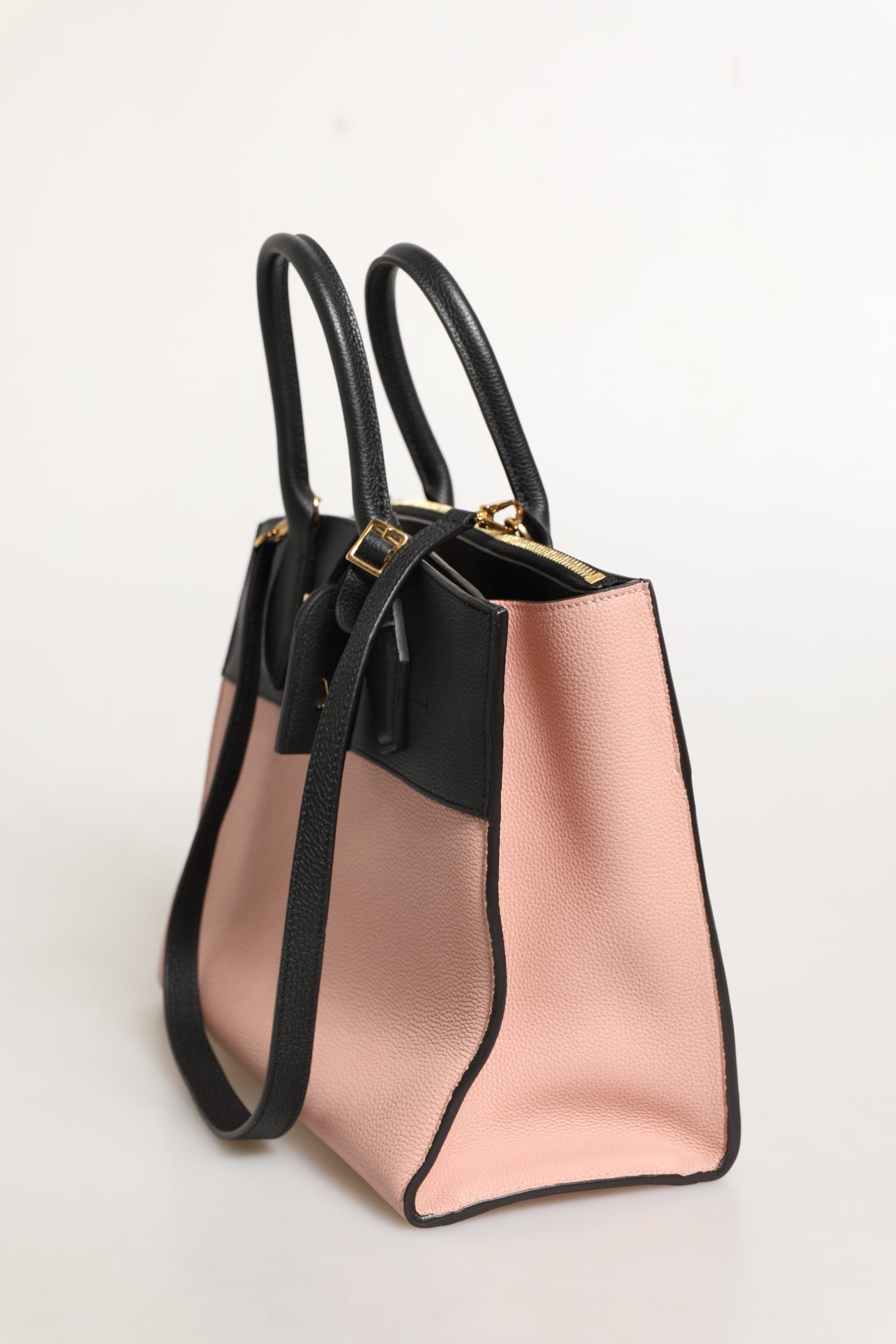 Louis Vuitton Pink and Black Leather City Steamer Leather Women's Handbag (Pre-Loved)