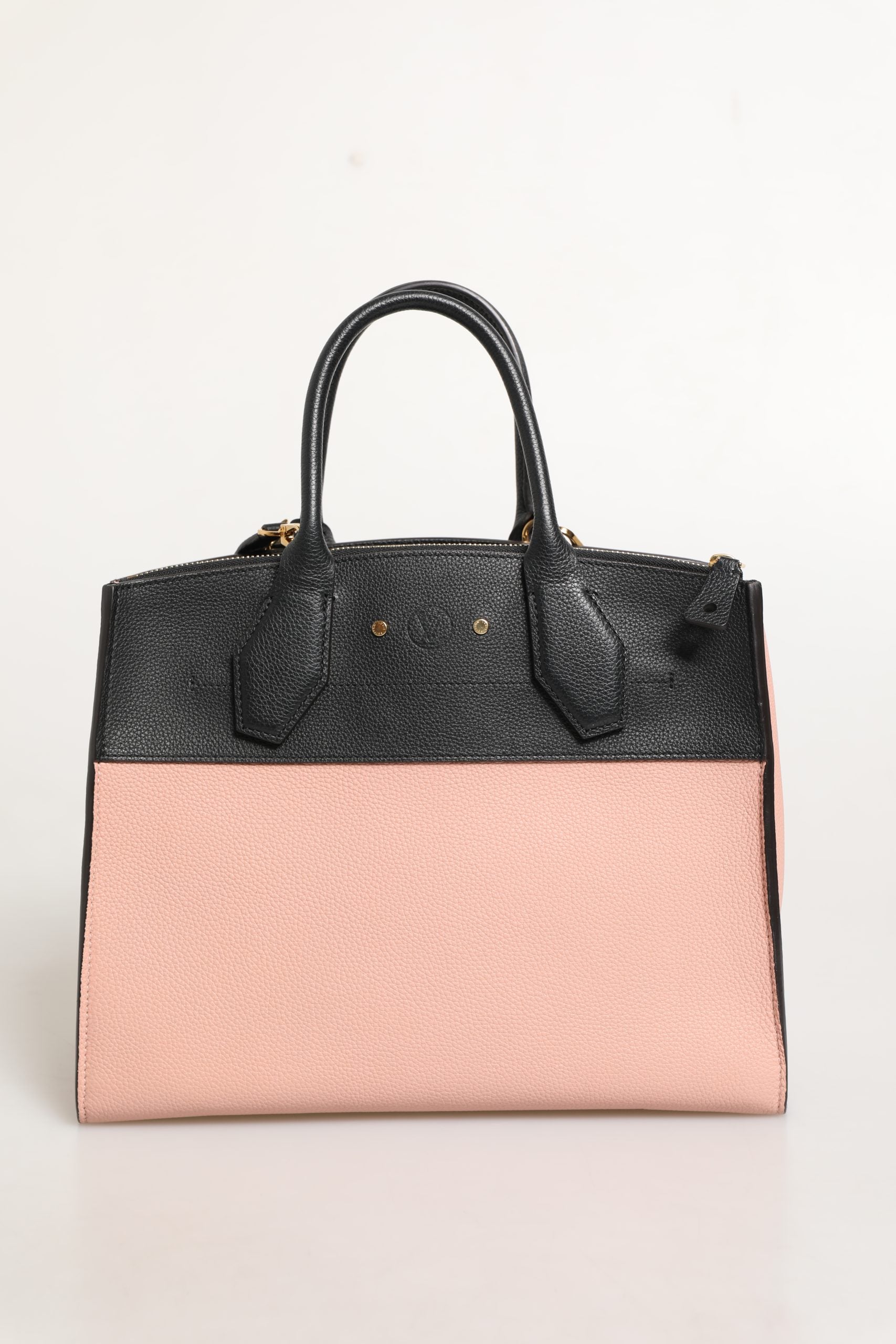 Louis Vuitton Pink and Black Leather City Steamer Leather Women's Handbag (Pre-Loved)