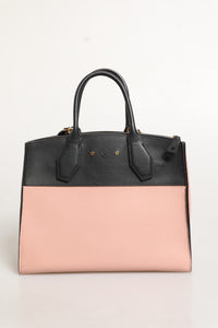 Louis Vuitton Pink and Black Leather City Steamer Leather Women's Handbag (Pre-Loved)