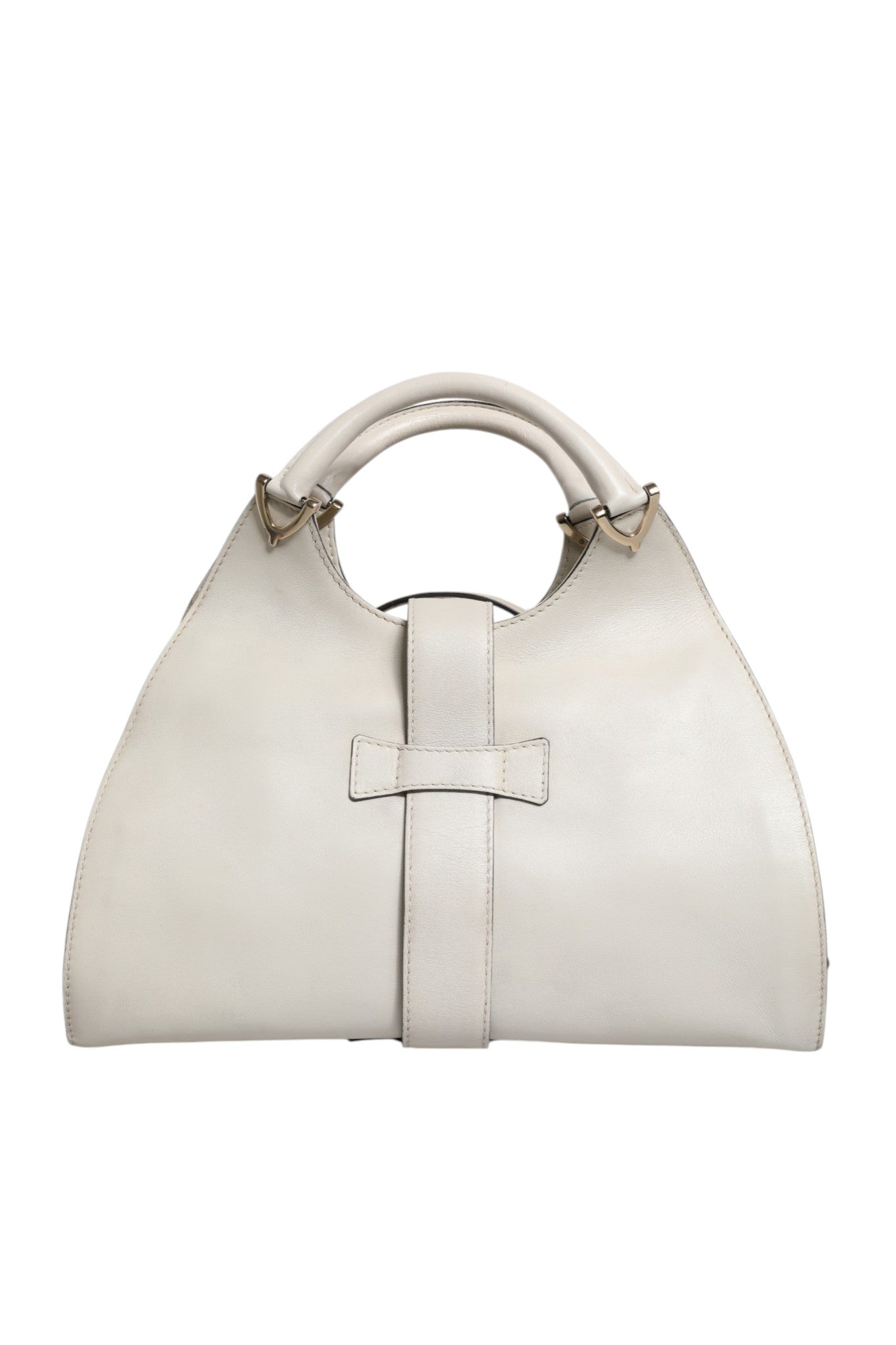 Gucci White Leather Stirrup Top Handle Women's Bag (Authentic Pre-Loved)