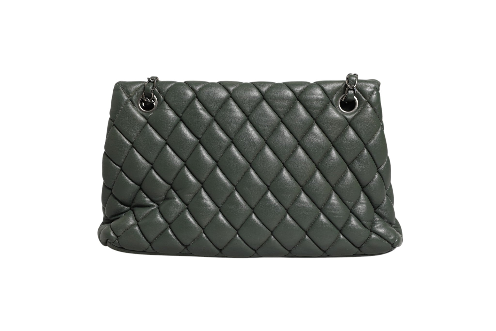 Chanel Quilted Lambskin Leather New Bubble Flap Women's Bag (Authentic Pre-Loved)