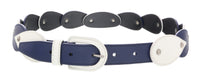 Miu Miu White Blue Teardrop Tile Applique Classic Ring Belt-