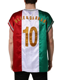 Dolce & Gabbana Multicolor Italian DG Logo Crew Neck Men's T-shirt (Pre-Loved)