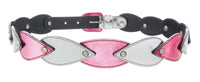Miu Miu Silver/Pink Teardrop Tile Applique Classic Ring Belt-